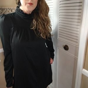 New Line & Dot black mock neck long sleeve dress work party sz small Medium